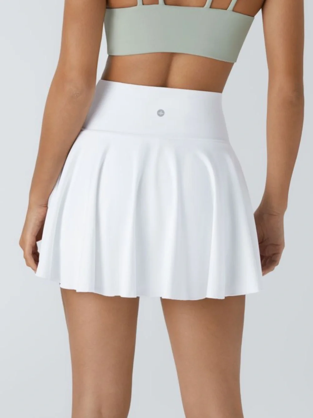 Halara Softly Zero Light Sage Green Golf Tennis Skirt w/ Crossover High Waist-S - Picture 9 of 10